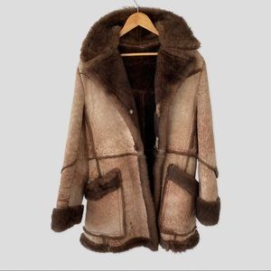 American Sheepherder Vintage Genuine Sheepskin Shearling Short Coat Size 36